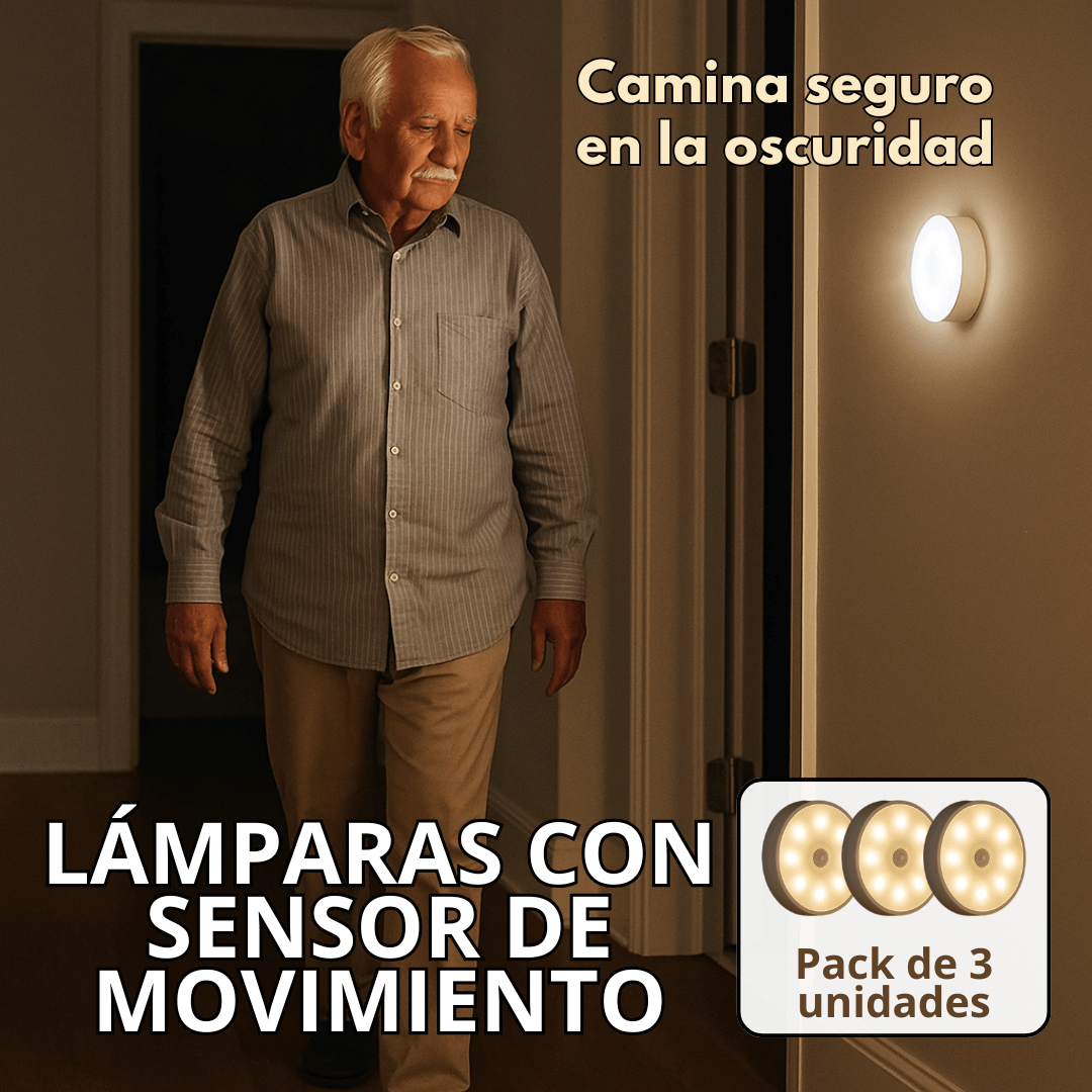 Luces Led Pack 3 Und con sensor de movimiento