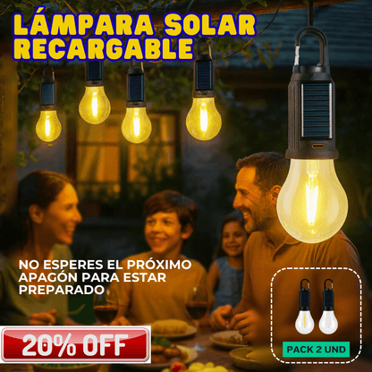 Lampara Solar + USB (Pack 2 Und)