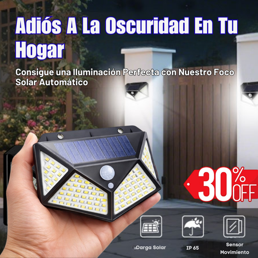 Foco Solar 100 Led Sensor Movimiento