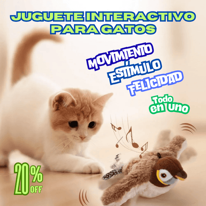 Peluche ave Interactivo eléctrico para gatos