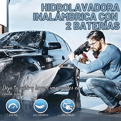 Hidrolavadora Portatil Inalambrica 2 Baterias